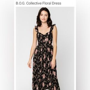 B.O.G. Collective Black and Pink Floral Dress